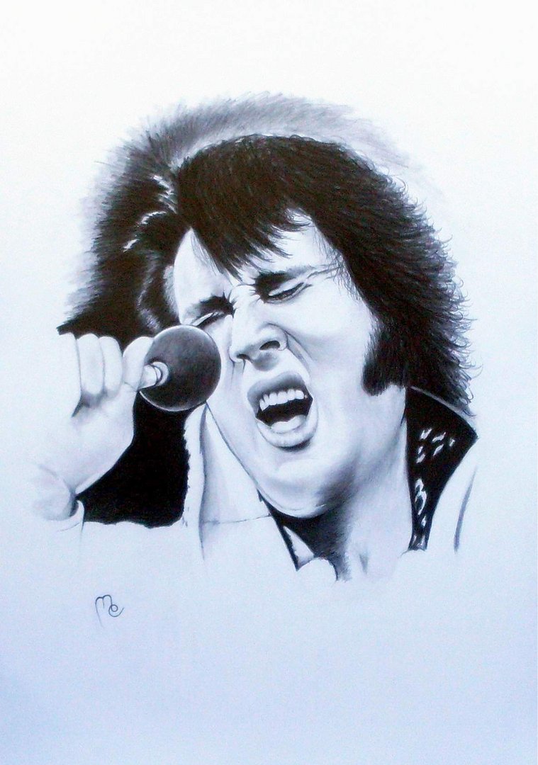 Malerei - Zeichnungen - Mensch - Portrait: Tittel: Elvis