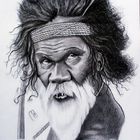 Malerei - Zeichnungen - Portrait: Titel: der alte Aboriginal