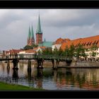 Malerwinkel mit Petrikirche und Marienkirche