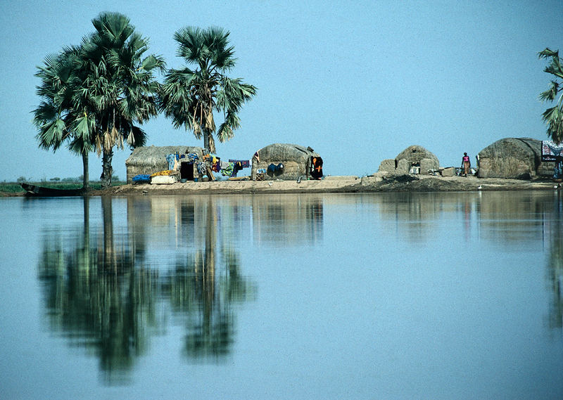 MALI Flußscene am Niger