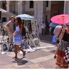 Mallorca 2012, Palma, Plaza major, chicas guapas