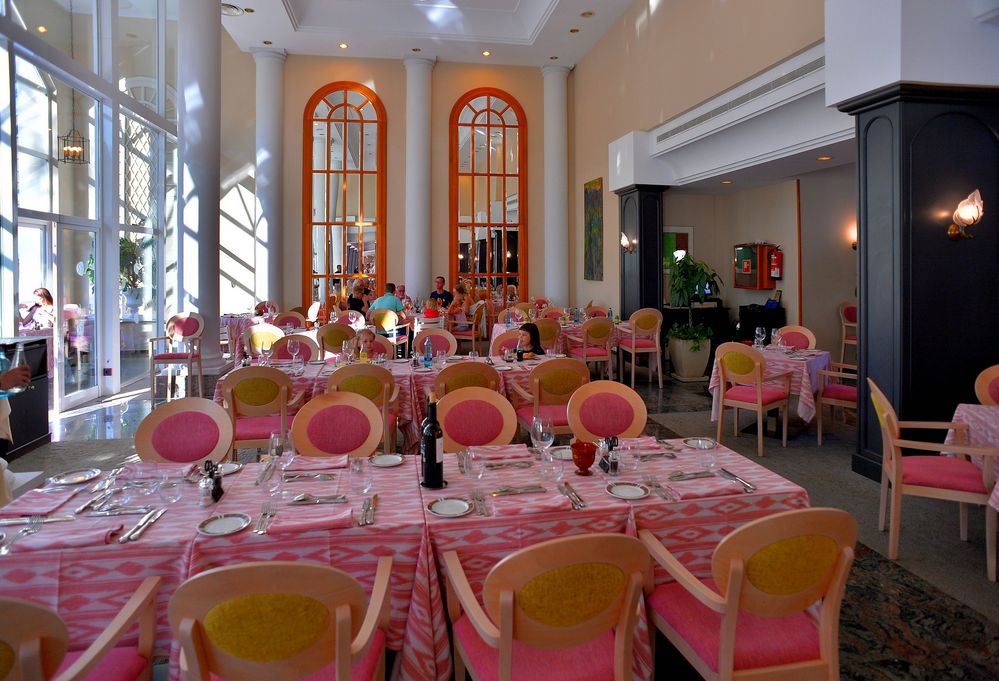 Mallorca 2018, unser Hotel, Speisesaal (nuestro hotel, el comedor)