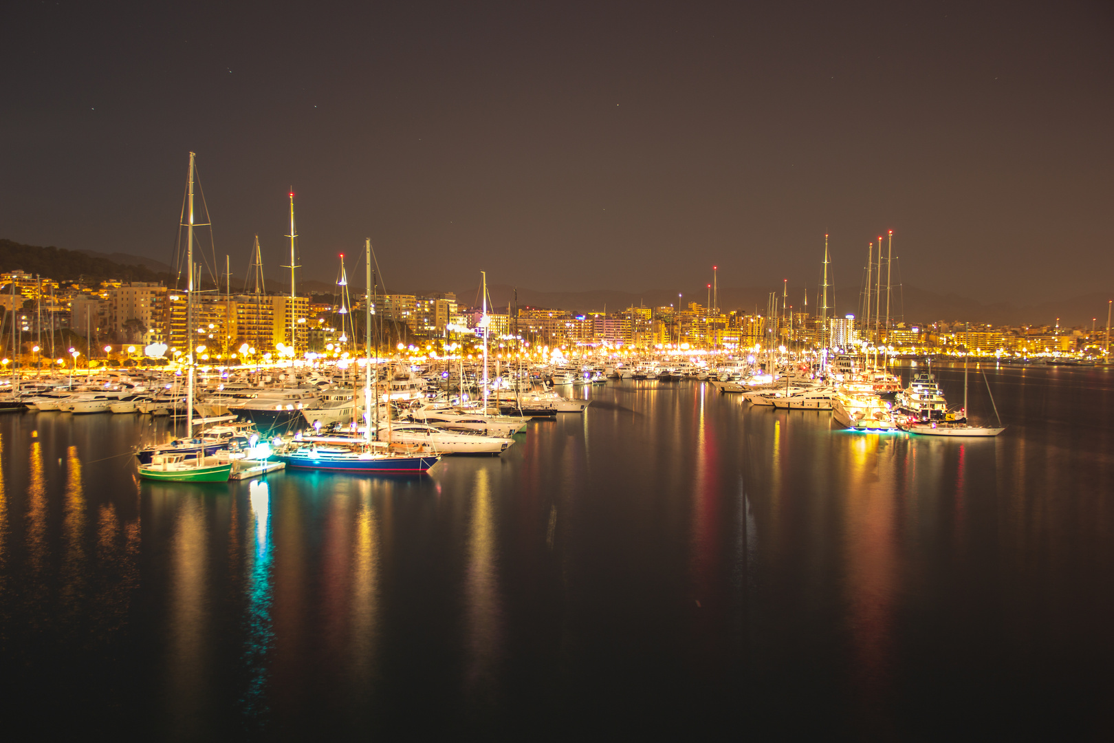 Mallorca - Hafen bei Nacht