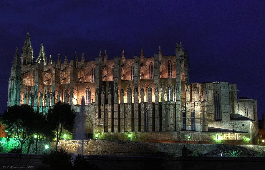 Mallorca La Seu bei Nacht