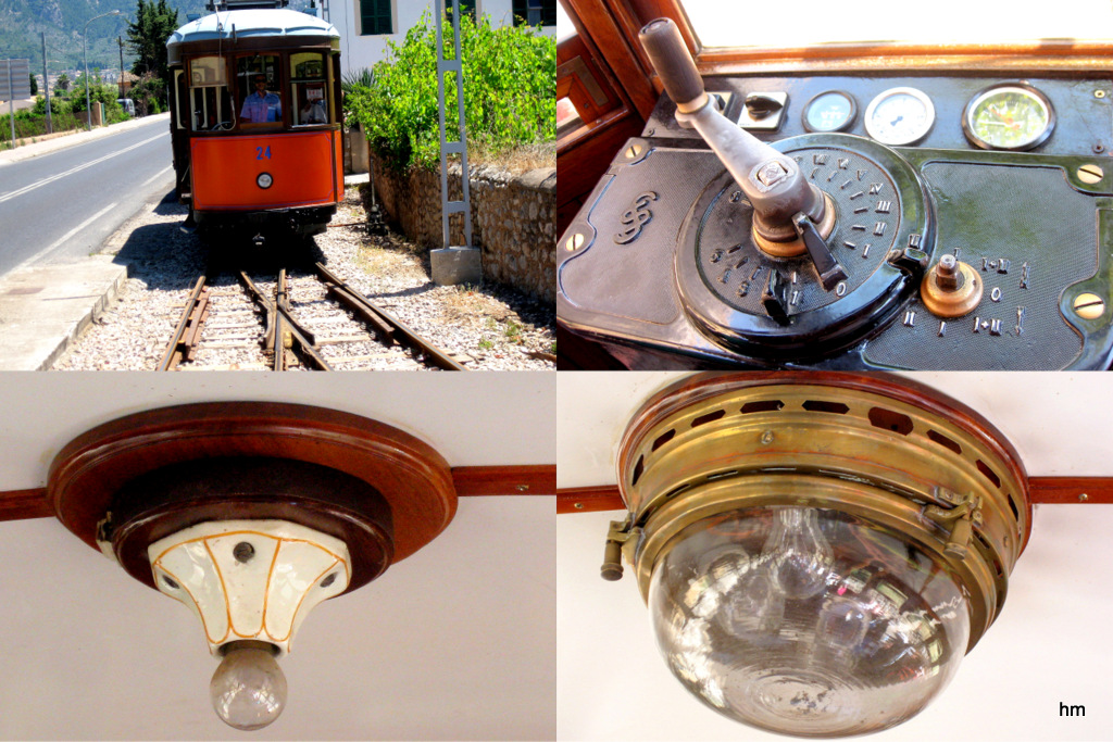 Mallorquinische Stra0enbahn "Roter Blitz" von 1912."Tren do Soller"