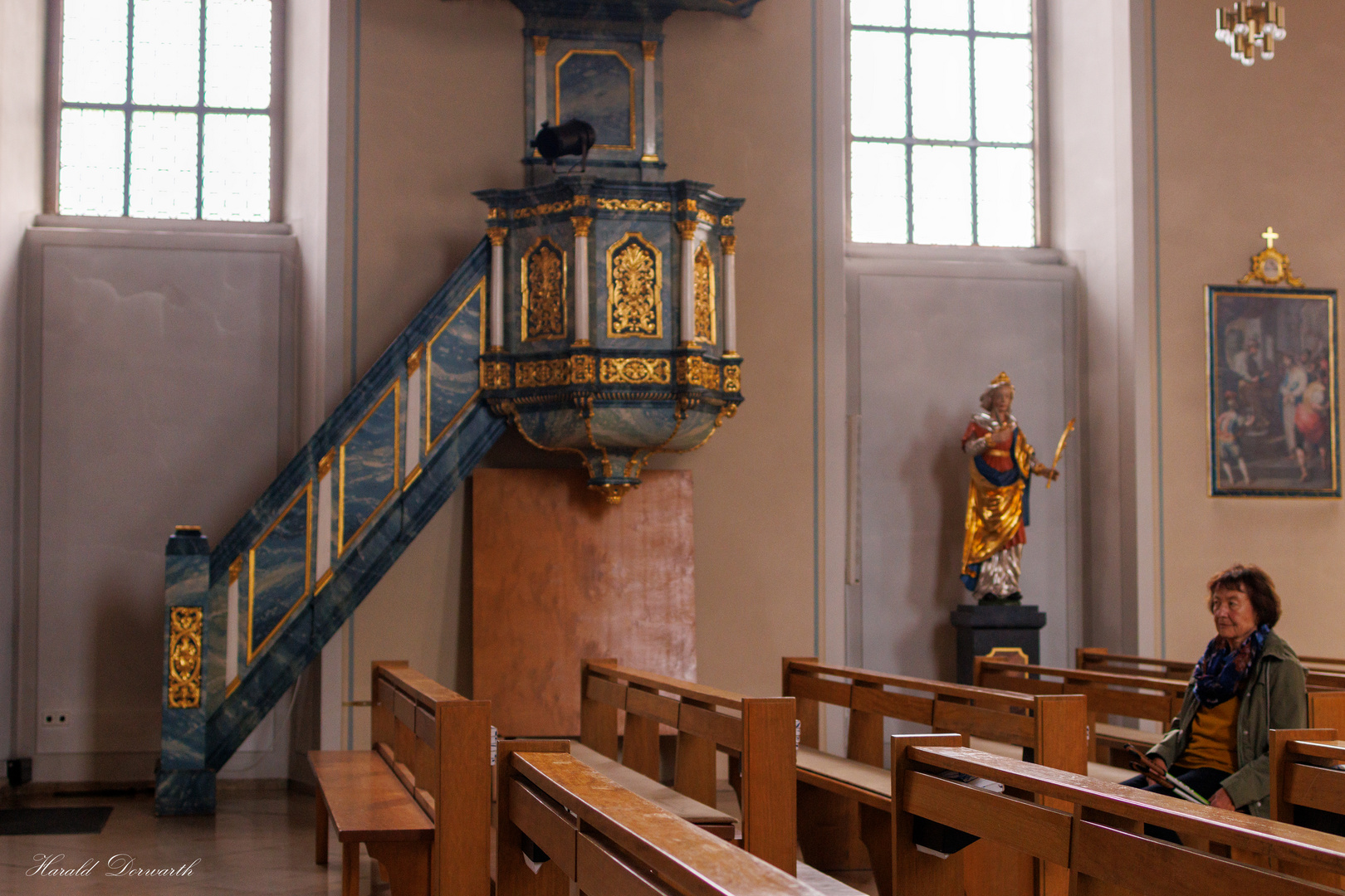 Malsch - Barocke Kanzel und Kirchenpatronin St. Juliana