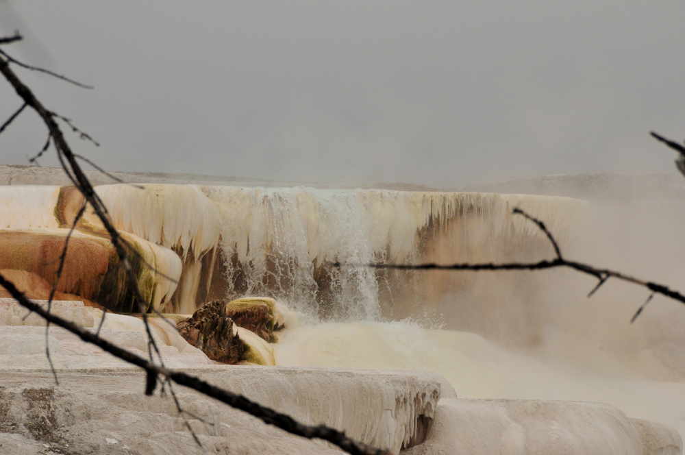 Mammoth Hot Springs sous la neige