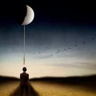 Man and the moon...