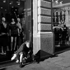 Man enjoying the street of milan