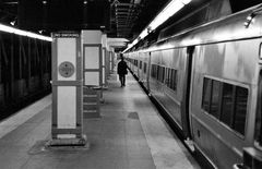 Man getting on train