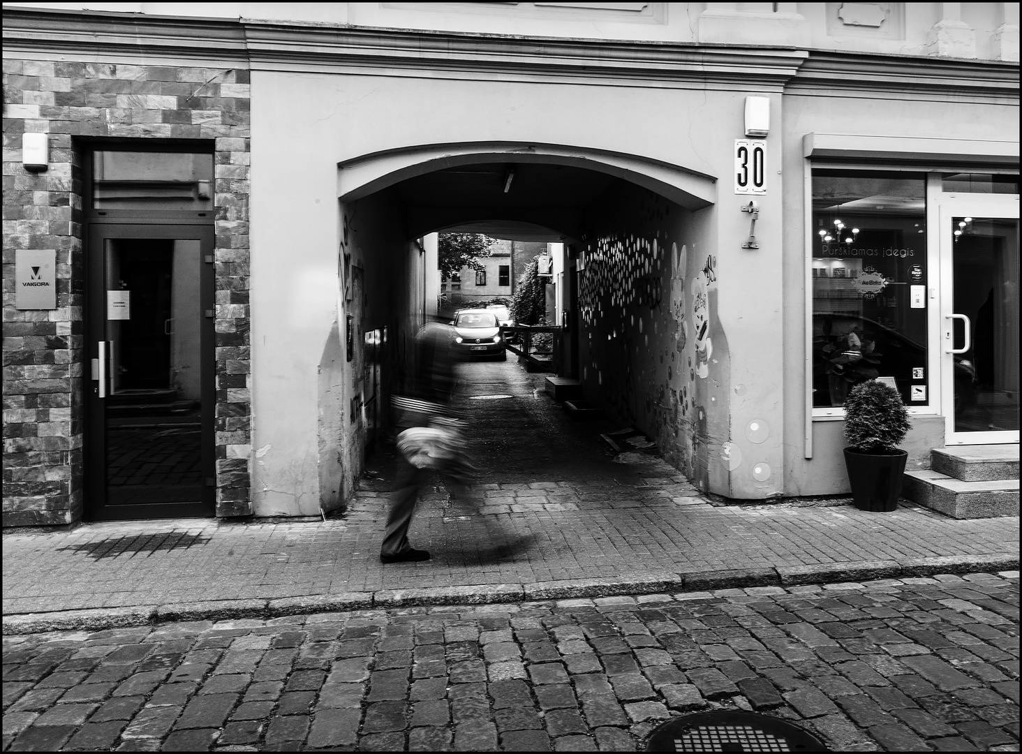 Man in a Hurry, With Flowers