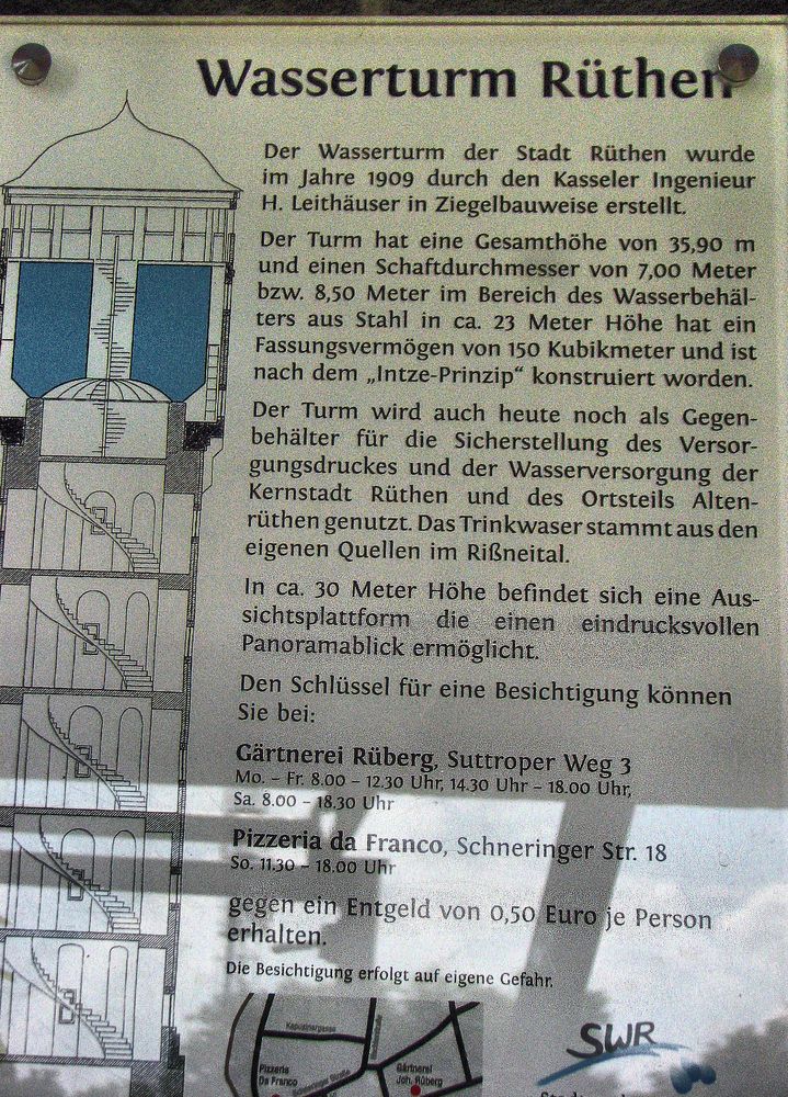 Man kann den Wasserturm besteigen