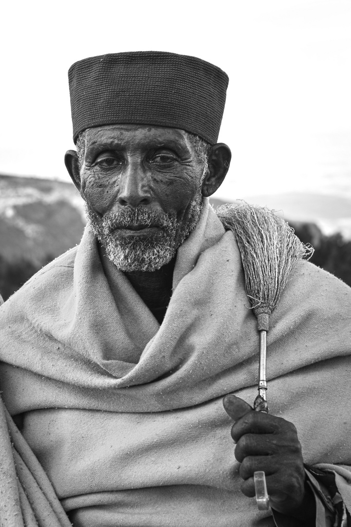 Man next to A3 through Gohatsion, Ethiopia, December 2015