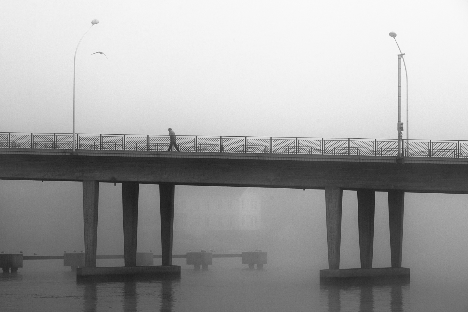 Man on bridge