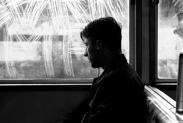 Man on train