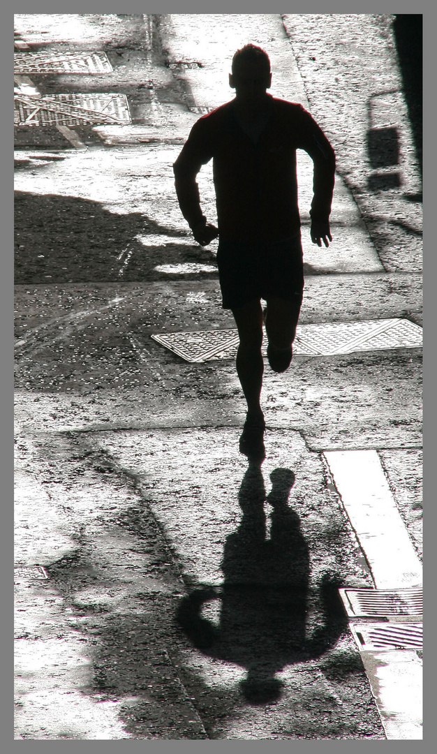 man running near the barbican London