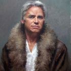 Man with a fur collar - oil on canvas by Pamela Pindell