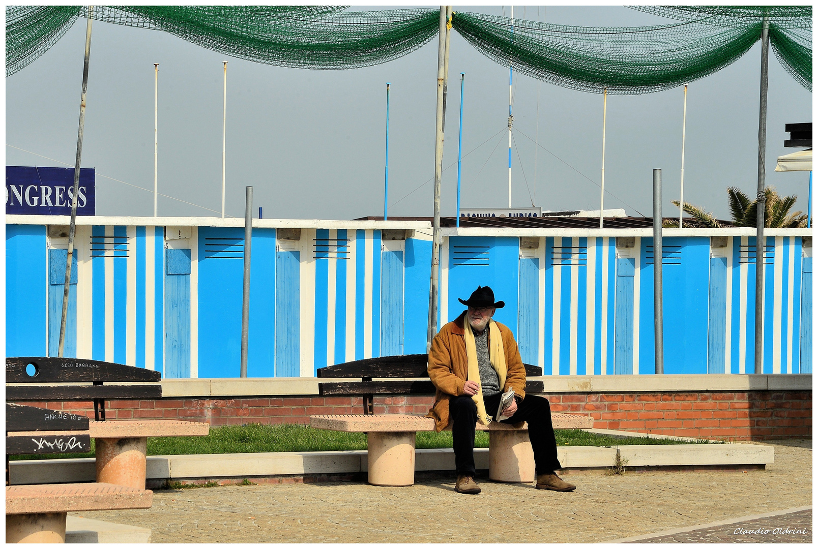 Man with black hat