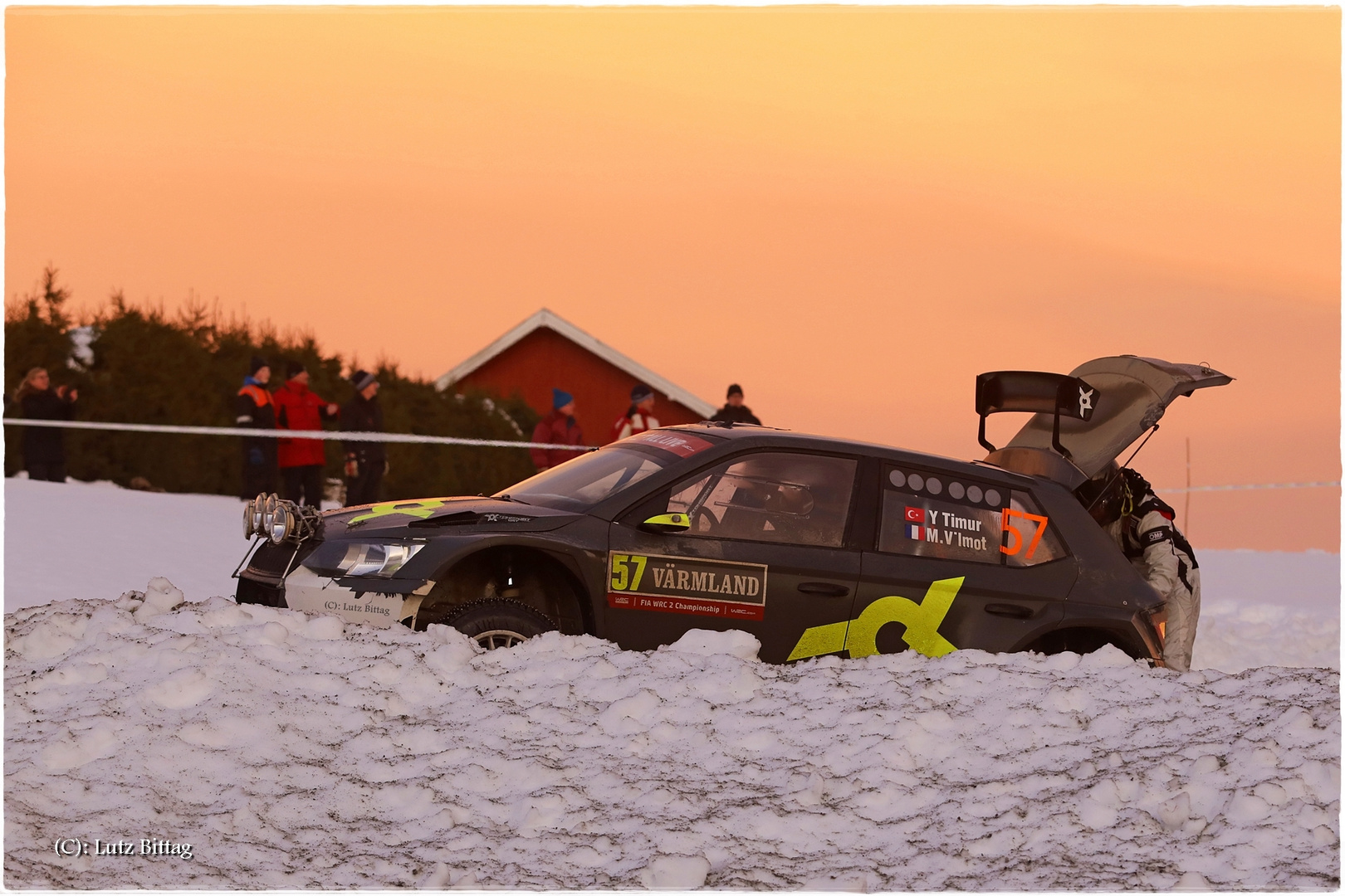 Manchmal endet eine Rallye auch im Schnee