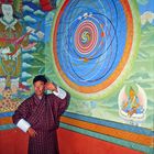 Mandala painting inside the Kurjey Lhakhang temple in Bumthang