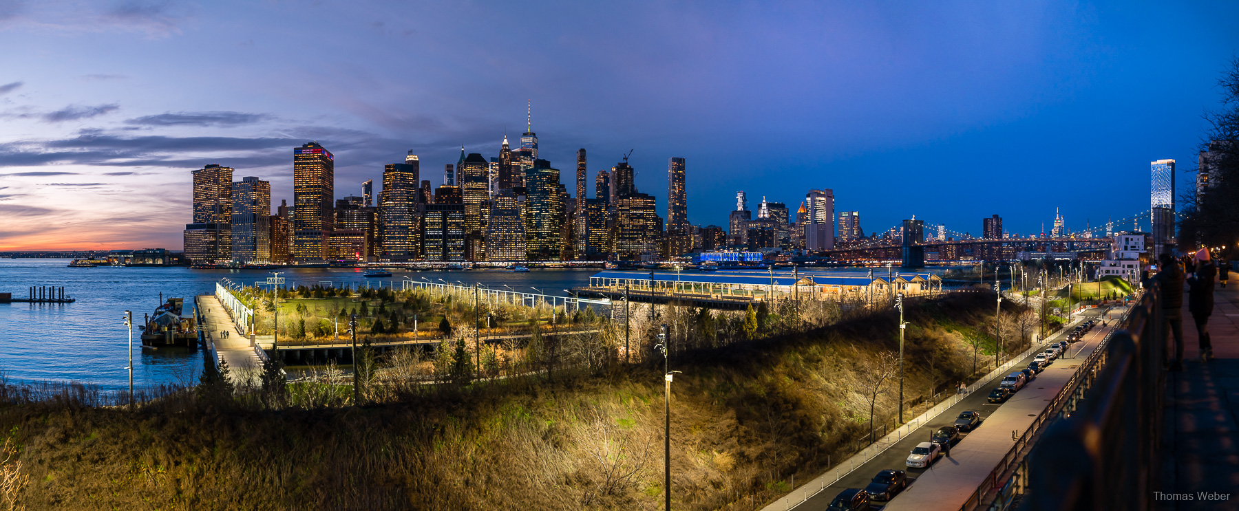 Manhattan aus Sicht der Brooklyn Heights in New York City, USA