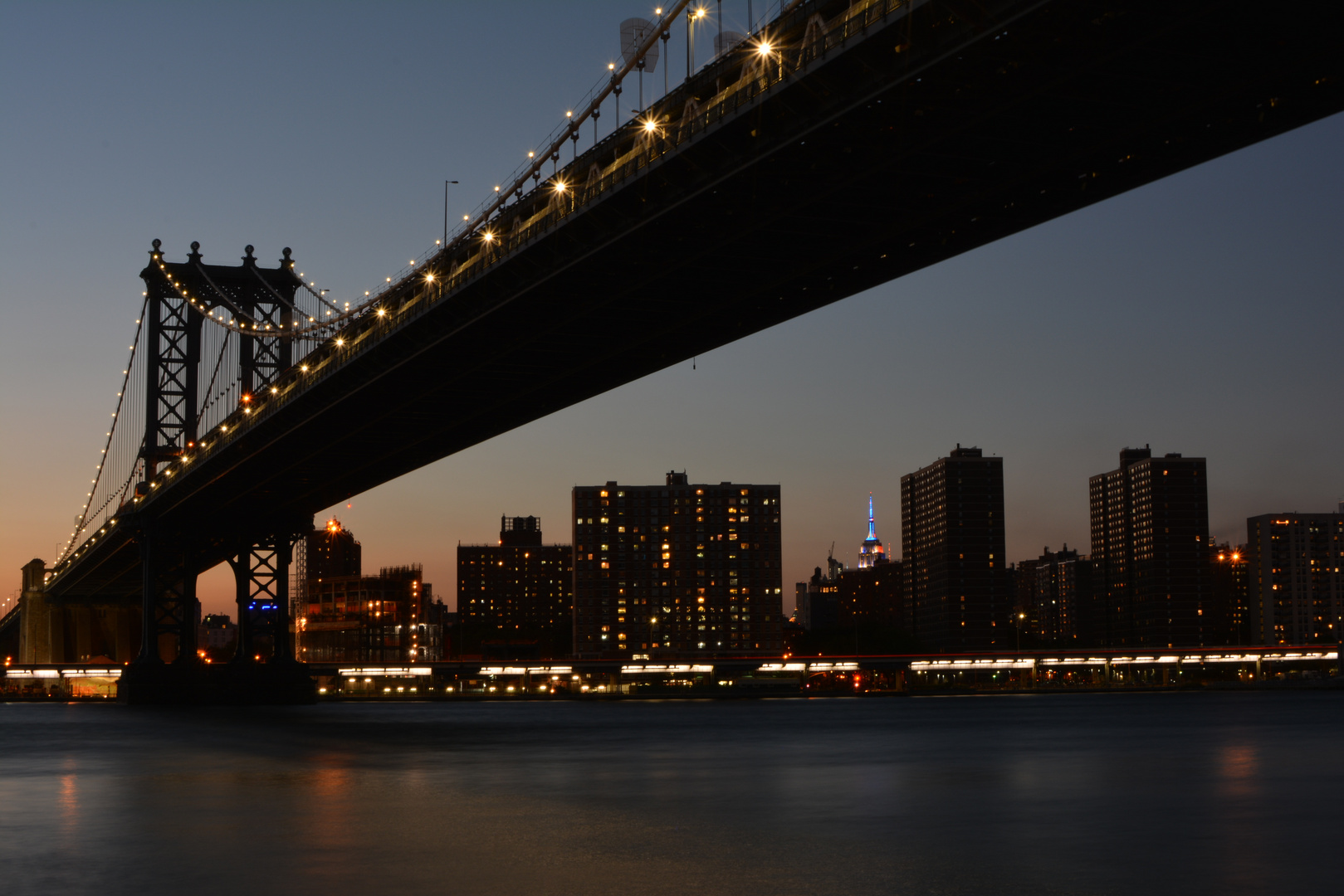 Manhattan Bridge at dusk