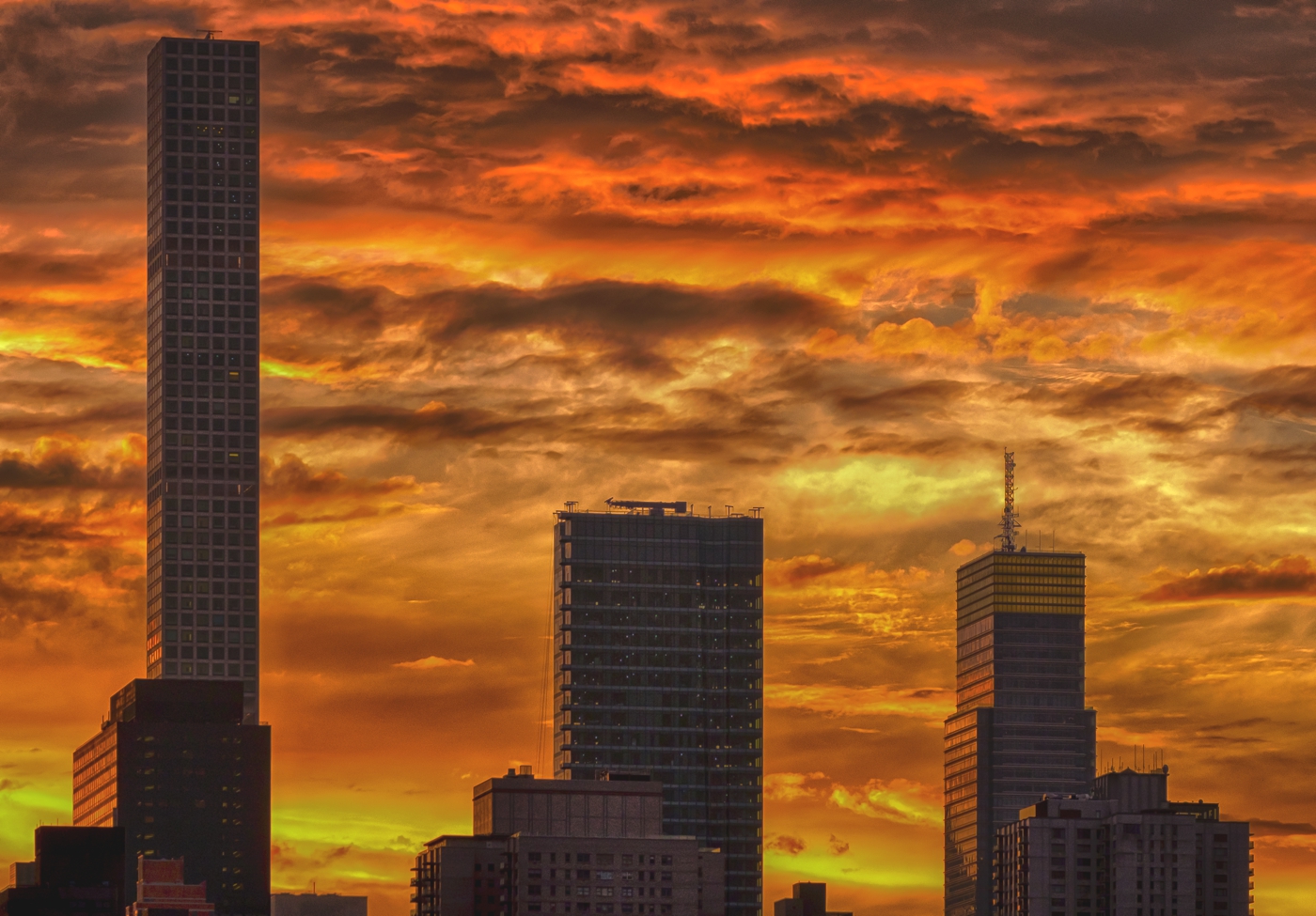 Manhattan burning Sky Foto & Bild north america, united states, new