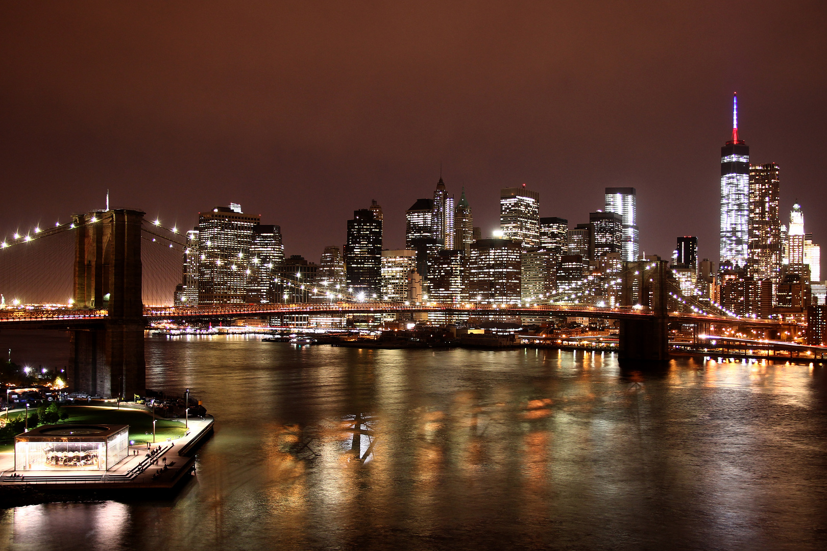 Manhattan mit Brooklyn Bridge