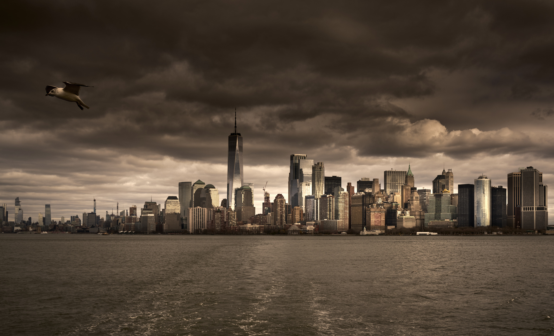 Manhattan Skyline Staten Island Ferry