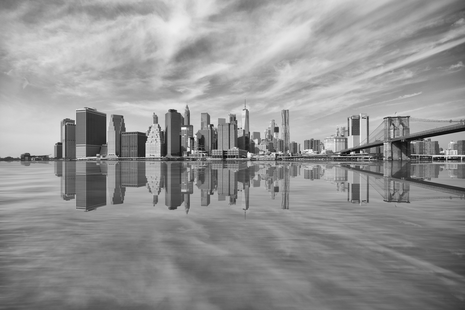 Manhattan Skyline vom Brooklyn Bridge Parc