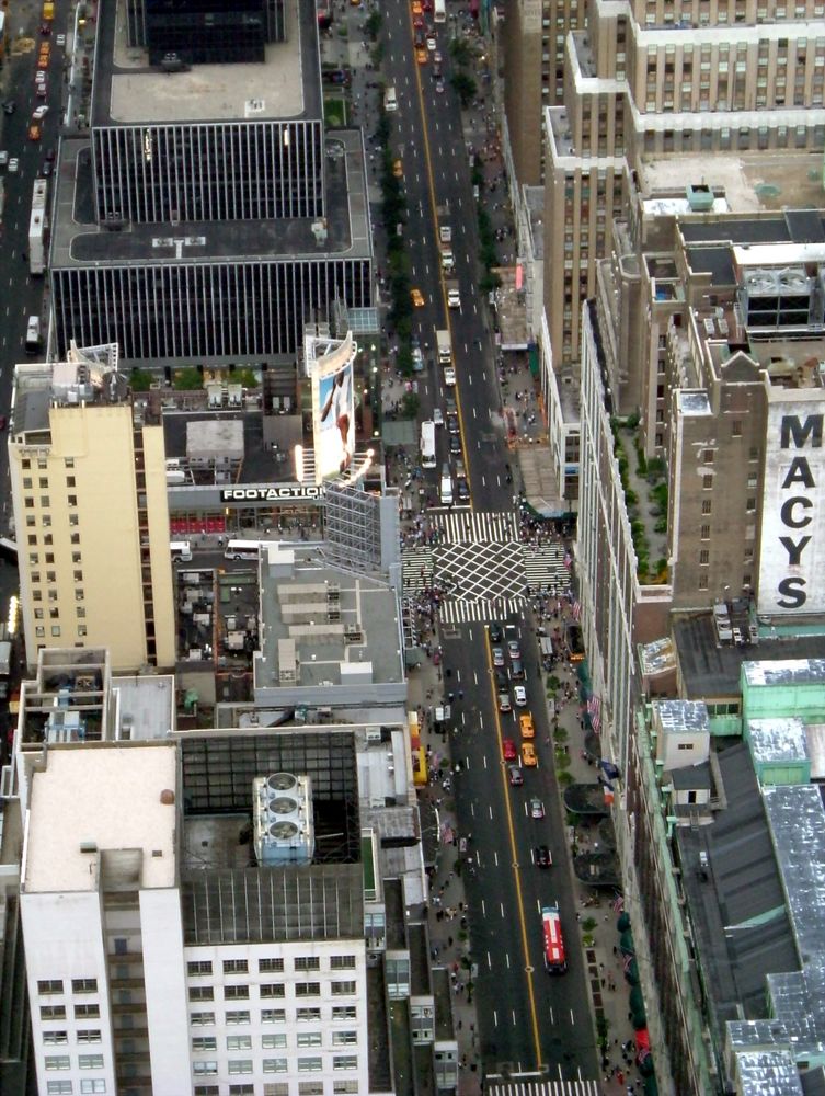 Manhattan Straßenverkehr aus Sicht Empire State Building