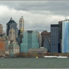 Manhattan vom Boot auf the river Hudson.