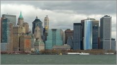 Manhattan vom Boot auf the river Hudson.