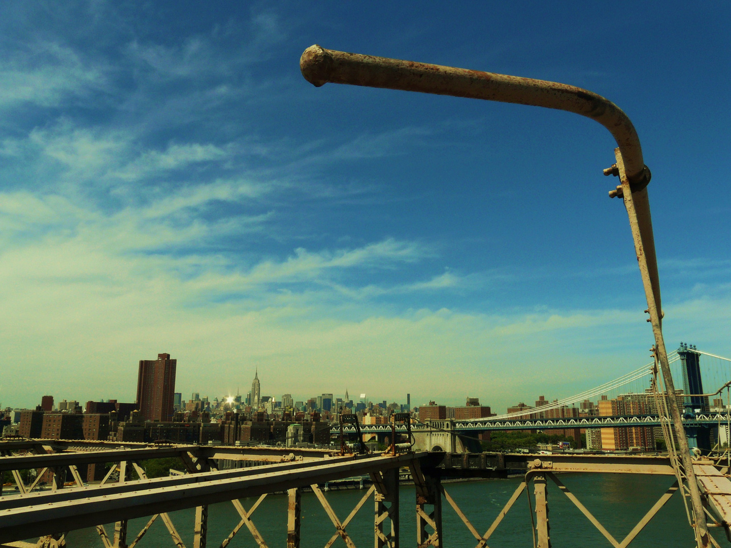 Manhattan von der Brookly Bridge gesehen