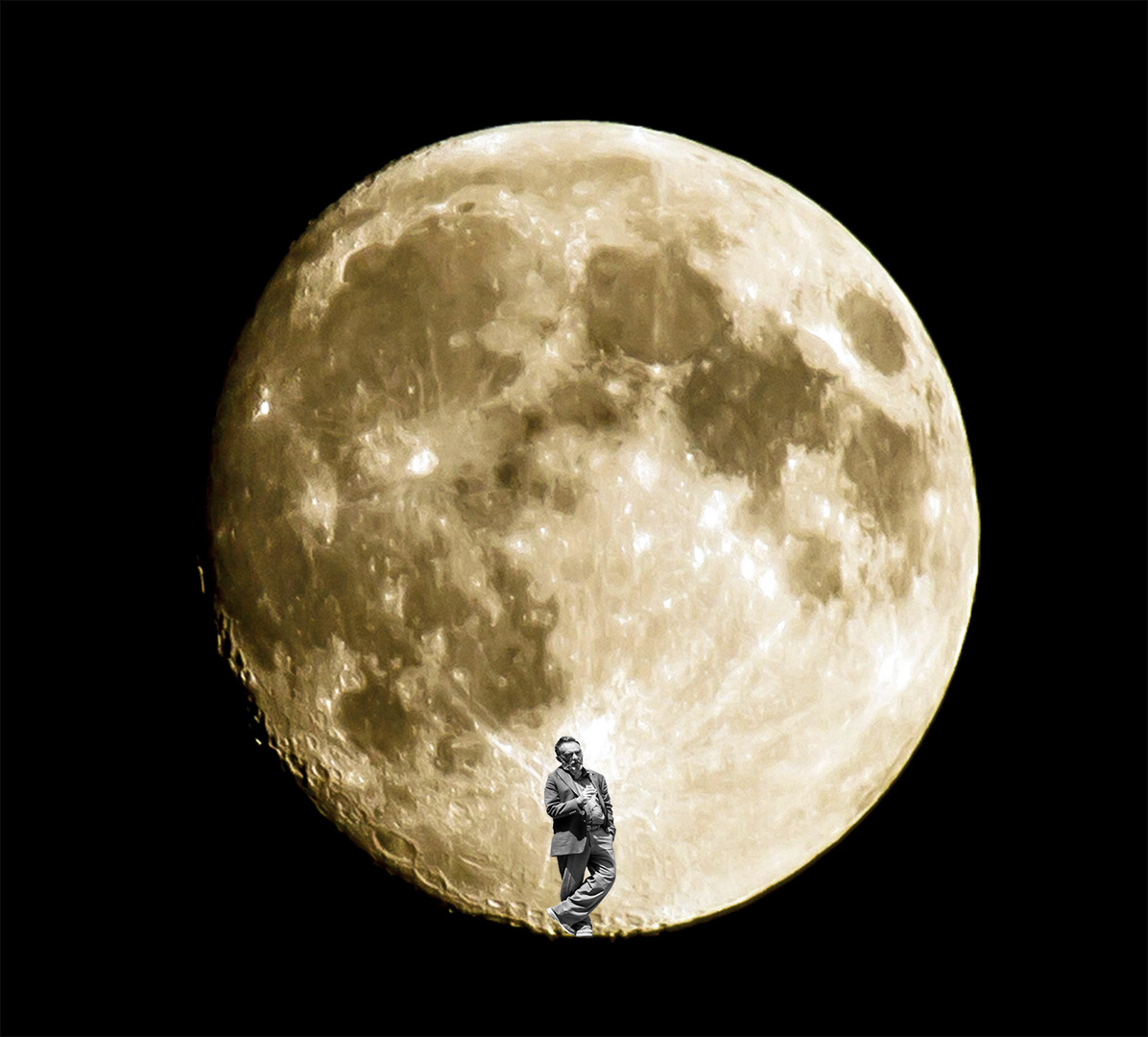 Mann im Mond Foto & Bild fotomontage, composing , digiart Bilder auf