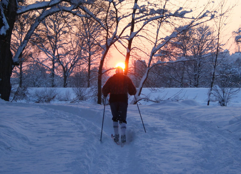 Mann im Sonnenuntergang