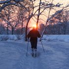 Mann im Sonnenuntergang