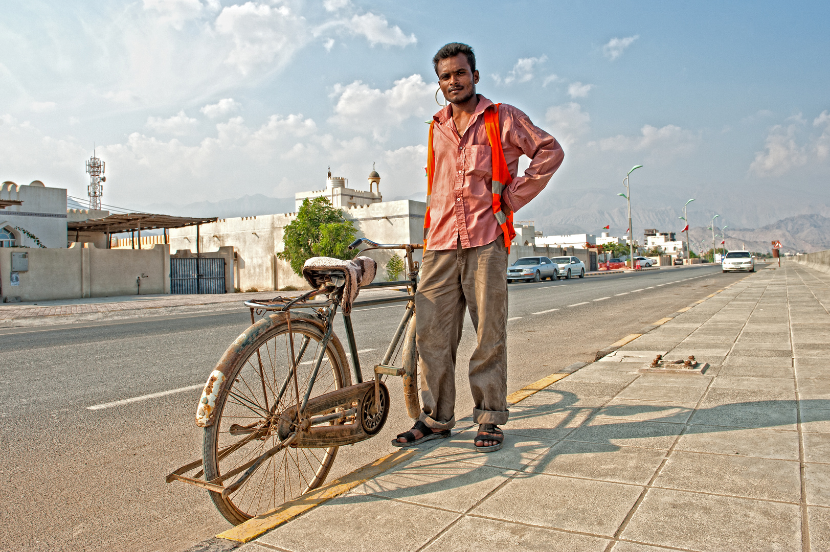 Mann mit fahrrad