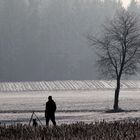 Mann mit Hund im "Dreieck"