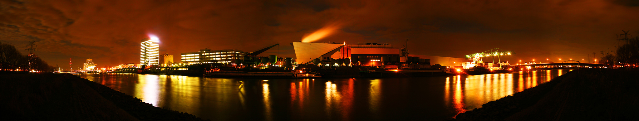 Mannheim by Night - Neckar Panorama