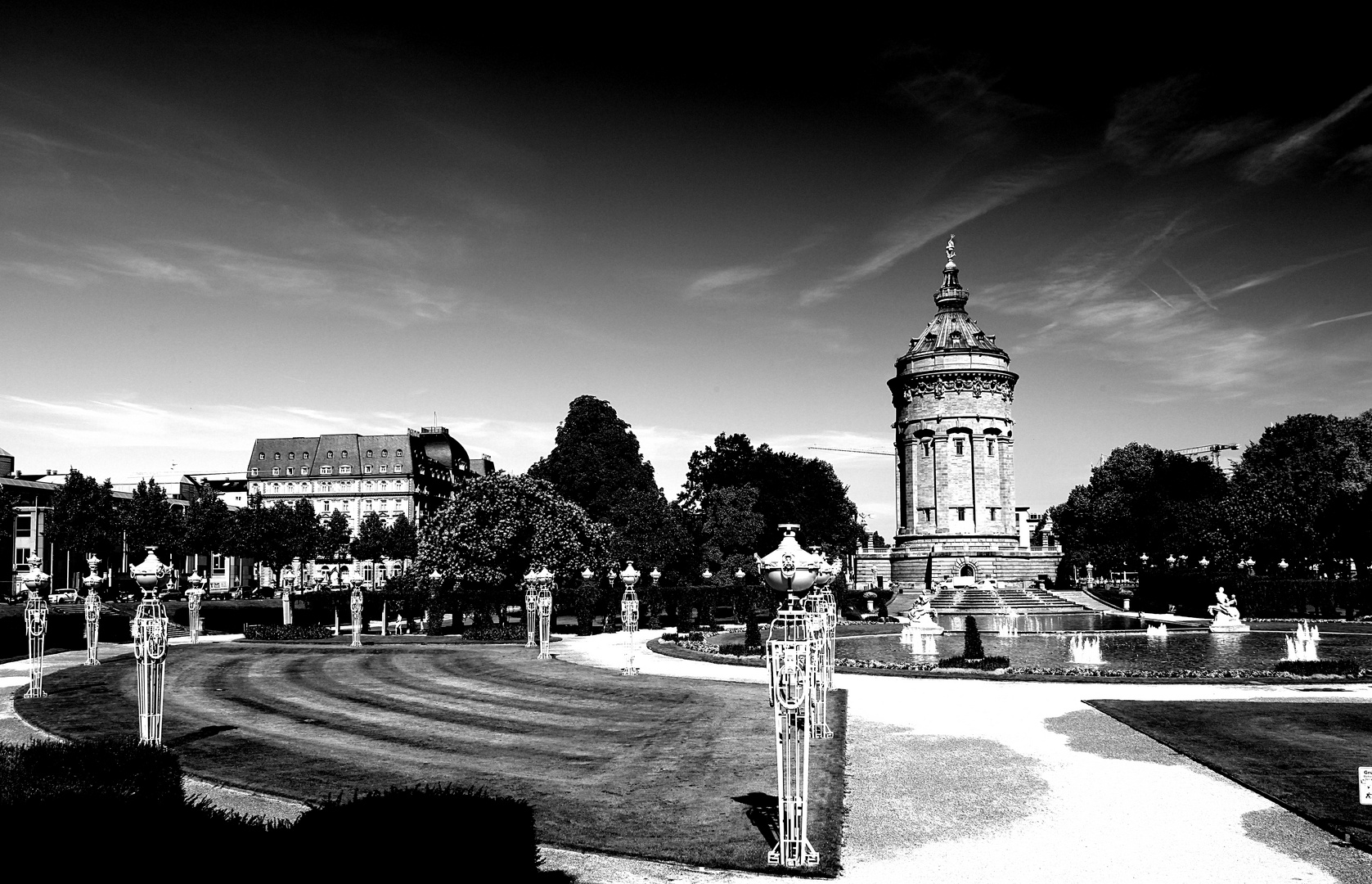 Mannheim, Friedrichsplatz, Maritim Hotel, Wasserturm