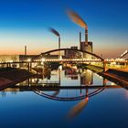 Mannheim Großkraftwerk zur Blauenstunde