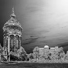 Mannheim, Wasserturm, Blick über den Friedrichsplatz auf das Hotel Maritim