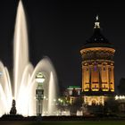 Mannheimer Wasserturm bei Nacht