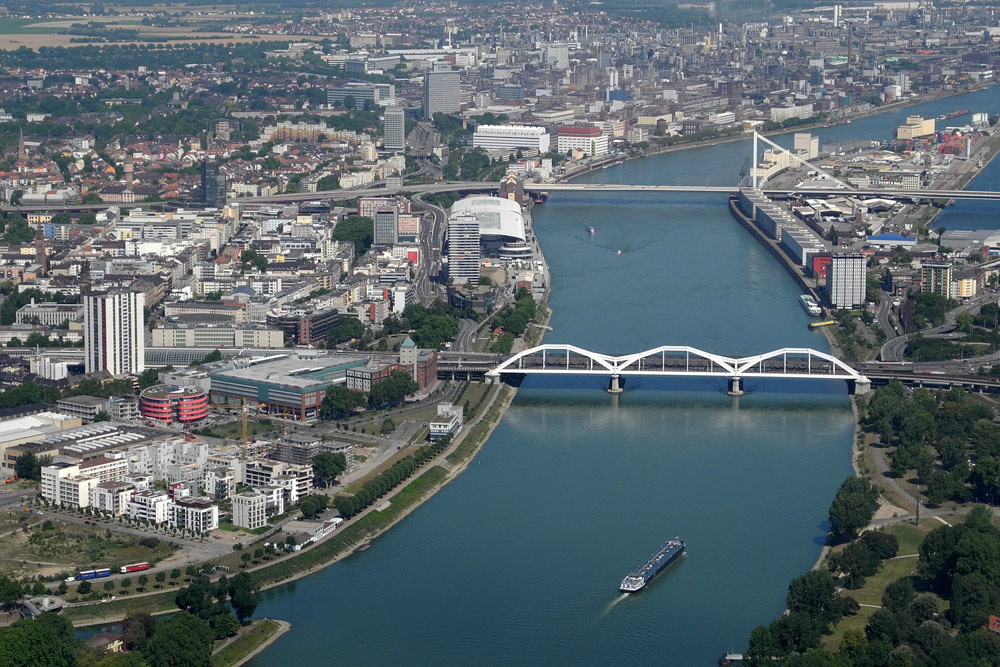 Mannheim/Ludwigshafen von oben