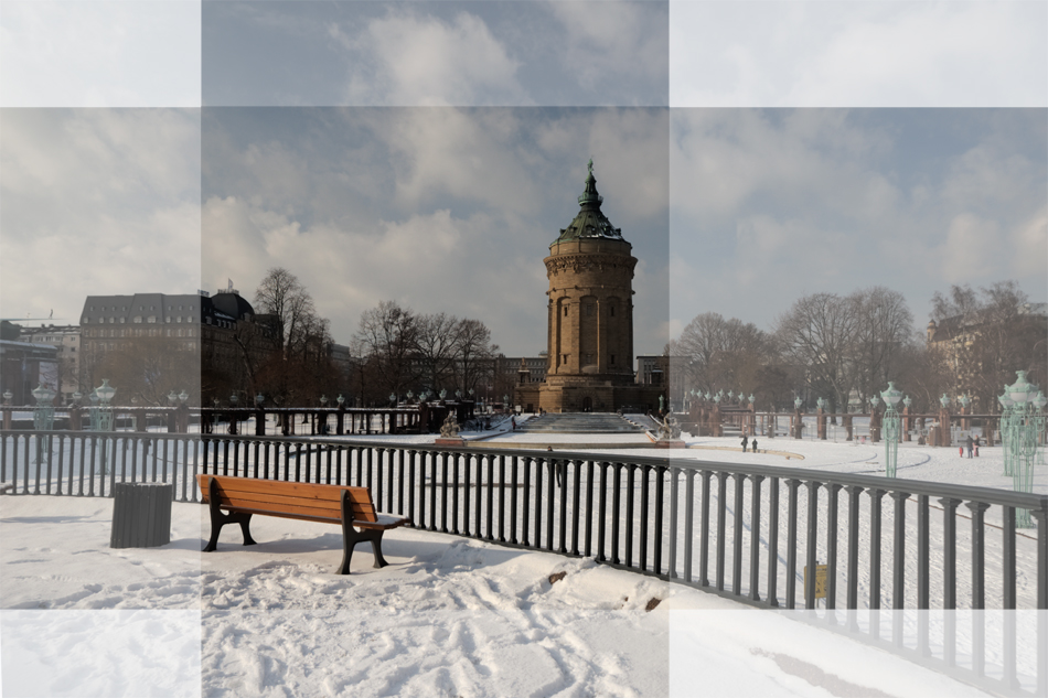 Mannheims Wasserturm im Winter