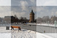 Mannheims Wasserturm im Winter