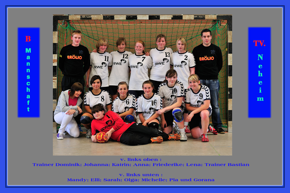 Mannschaftsfoto von der weiblichen Jugend, der Handballabteilung des TV Neheim 1864 E.V.