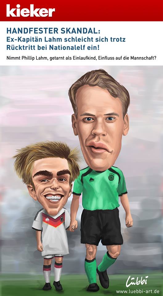 Manuel Neuer & Phillip Lahm Karikatur [www.luebbi-art.de]