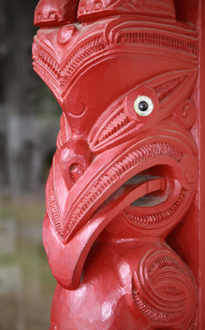 Maori-Skulptur in Waitangi, NZ